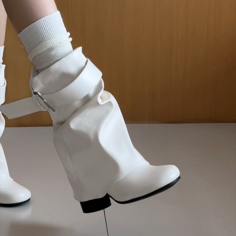 New Women Slouchy Mid Calf Lea - Leather Classic Strap ulasan dan harga